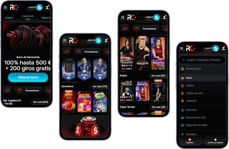 Revolution Casino versión móvil con bono y juegos de casino